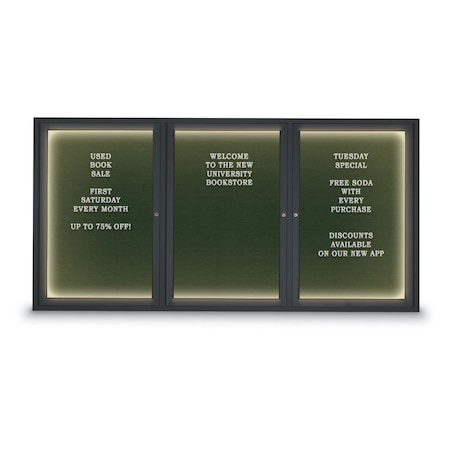 United Visual Products Indoor Enclosed Combo Board, 42"x32", Black Frame/Blue & Cobalt UVCB4232B-BLUE-COBACC